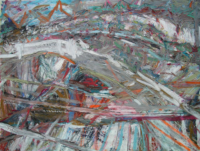 Autumn Landscape, 2010, oil pastel on paper, 30″ x 22″