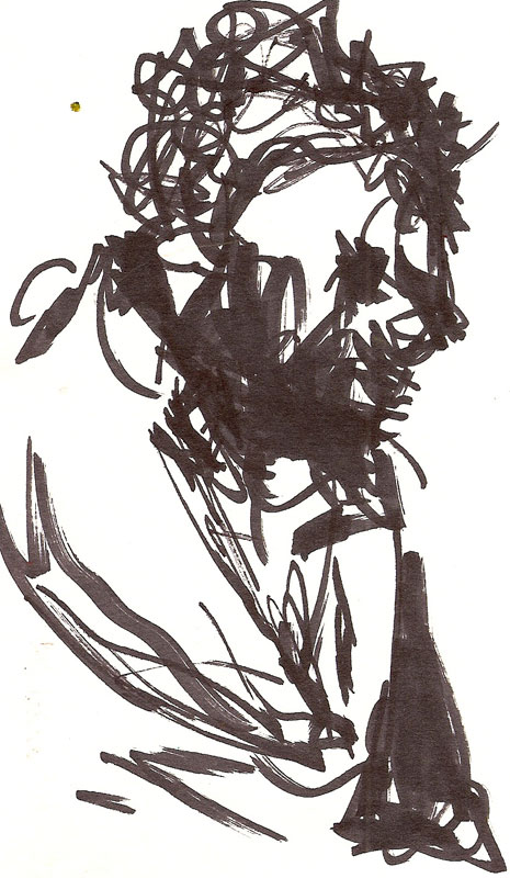 carol, marker pen, 7" x 9"