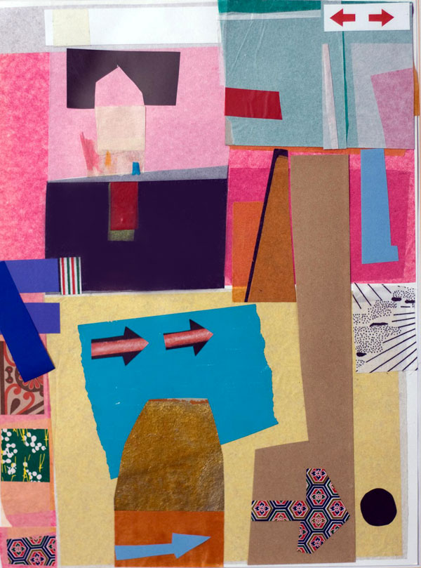 road signs for birds, 2008, collage, 12″ x 15″