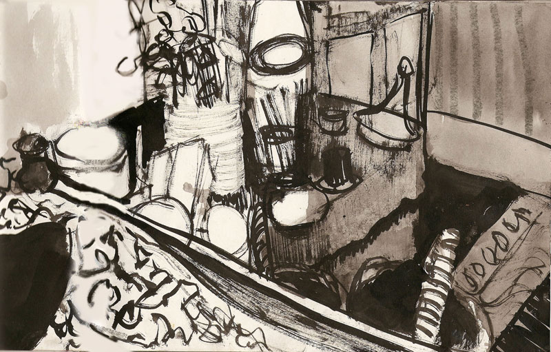 Room, pen & ink