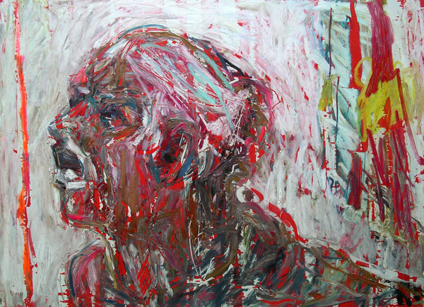 Le Cri, 2012, oil-pastel on board, 24" x 28"