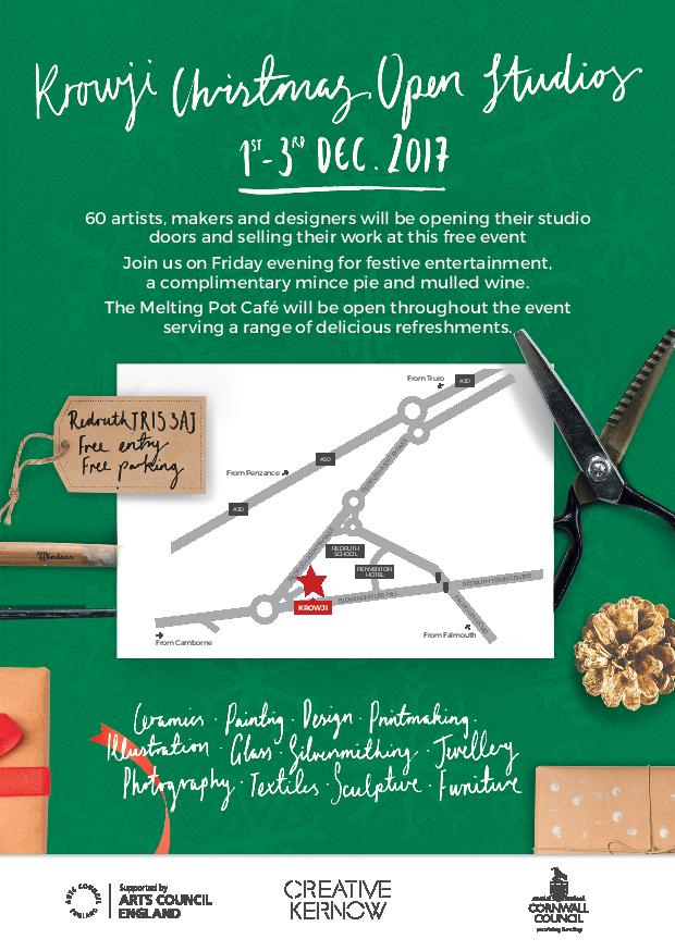 Krowji Christmas Open Studios 2017 Flyer Reverse Low Res